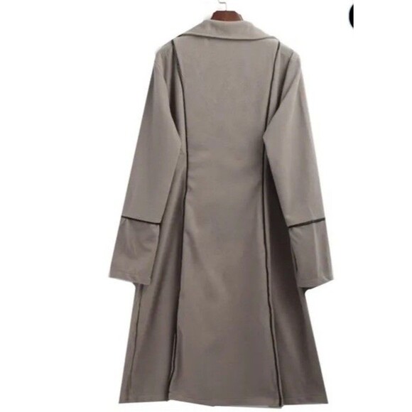 Women's Medieval/Gothic Steampunk Pirate Trench Coat Jacket Size XL Gray Lace - Picture 5 of 14